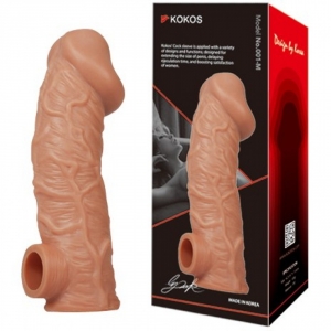 Насадка на пенис с отверстием для мошонки Kokos 15,6 см. CS 001-M