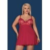 Бебидолл Obsessive Rosalyne babydoll & thong red L/XL