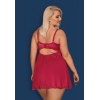 Бебидолл Obsessive Rosalyne babydoll & thong red L/XL