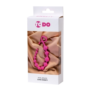 Анальний ланцюжок ToDo By Toyfa Long Sweety, силікон, рожева, 34 см, ø 2,7 см