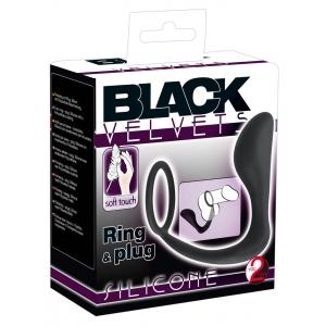 Эрекционное кольцо - Black Velvets Ring & Plug