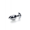 Пробка Silver anal plug TOYFA Metal with red round-shaped gem, length8 cm, diameter 2,4-4 cm, weight 140 gr