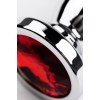 Пробка Silver anal plug TOYFA Metal with red round-shaped gem, length 12,2 cm, diameter 2-2,5 cm, weight 14