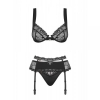 Комплект Obsessive Heartina 3 pcs set black L/XL