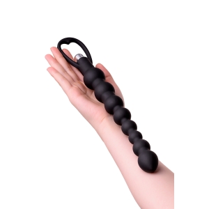 Анальная цепочка Toyfa A-Toys с вибрацией силикон черный 34 см