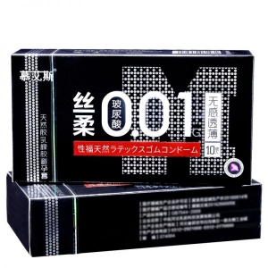 Набор ультратонких презервативов 001 мм с дополнительной смазкой Black 10 шт