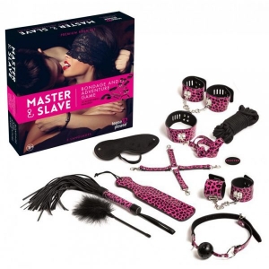 Набор БДСМ 10 предметов Master & Slave Pink Leopard