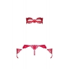 Набор маска+наручники+стринги Obsessive Hetea 3 pcs set red L/XL