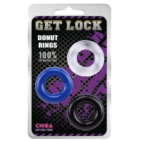 Ерекційні кільця - Get Lock Donut Rings-Assorted, 3 шт.