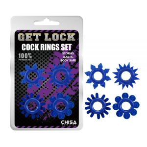 Набор колец Cock Rings Set-blue 291004