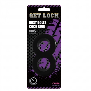 Эрекционные кольца Get Lock Duo Cock 8 Ball Ring Black