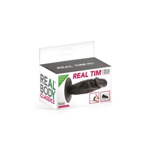 Фаллоимитатор Real Body - Real Tim Black, TPE, диаметр 3,4см