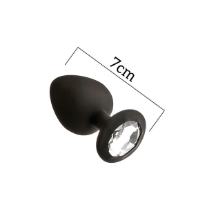 Анальная пробка с кристаллом MAI Attraction Toys №47 Black, длина 7см, диаметр 2,5см