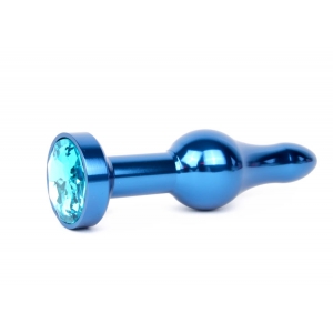 Анальная пробка синяя, L 103 мм D 28 мм, вес 80г, кристалл голубой