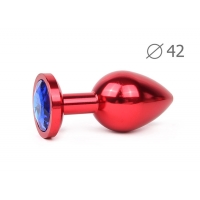 Втулка анальная RED PLUG LARGE, L 93 мм D 42 мм, вес 170г, кристалл синий