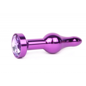 Анальная пробка фиолетовый, L 103 мм D 28 мм, вес 80г, кристалл светло-фиолетовый