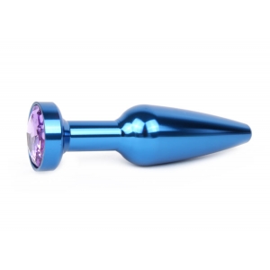 Втулка анальная синяя, L 113 мм D 29 мм, вес 100г, кристалл светло-фиолетовый