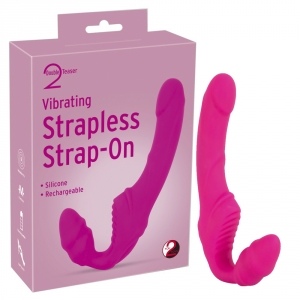 Жіночий страпон Vibrating Strapless Strap-On Pink