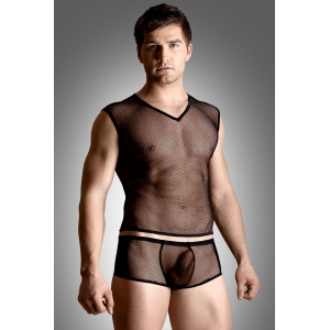 Комплект білизни Net set, shirt and thong, чорний