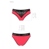 Трусики с широкой резинкой и кружевом Passion PS001 PANTIES red/black, size M