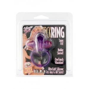 Кольцо Rabbit Silicone Vibrating Cockring Purple