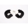 Наручники металл с мехом черные Fur-lined Handcuffs Hi-Basic Chisa