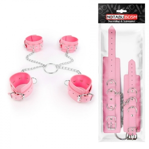 Фиксатор наручники + оковы розовый