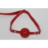 Комлект наручники, маска, кляп, плеть, щекоталка с пухом красный + подарок пробка BKM-01