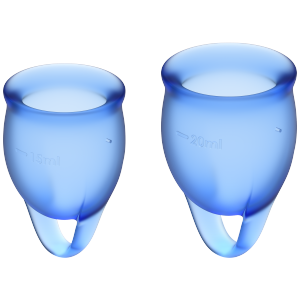Менструальная чаша, набор 2 шт Feel Confident цвет: синий Satisfyer (Германия)