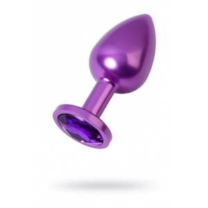 Пробка Purple anal plug TOYFA Metal,with a amethyst colored gem